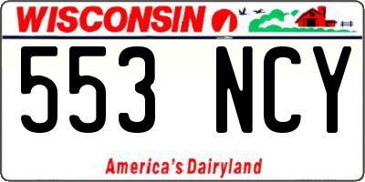 WI license plate 553NCY
