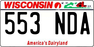 WI license plate 553NDA