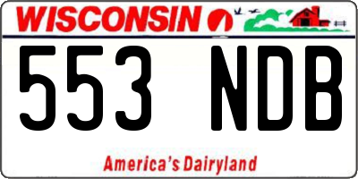 WI license plate 553NDB