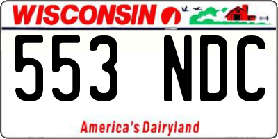 WI license plate 553NDC