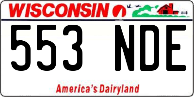 WI license plate 553NDE