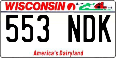 WI license plate 553NDK