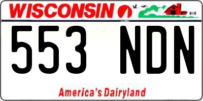 WI license plate 553NDN