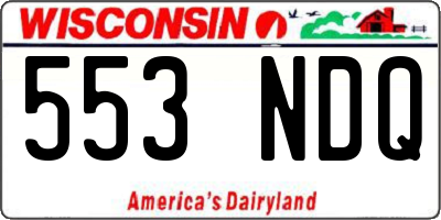 WI license plate 553NDQ