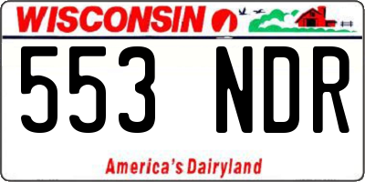 WI license plate 553NDR