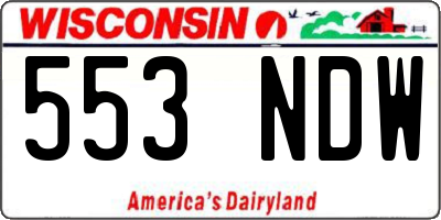 WI license plate 553NDW
