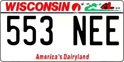 WI license plate 553NEE
