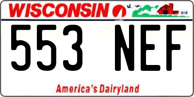 WI license plate 553NEF