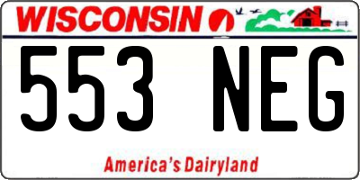 WI license plate 553NEG
