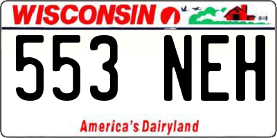 WI license plate 553NEH