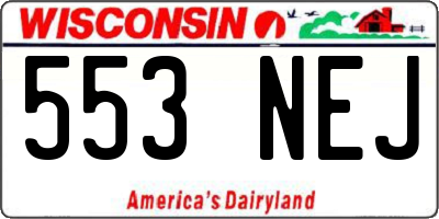 WI license plate 553NEJ