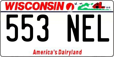 WI license plate 553NEL