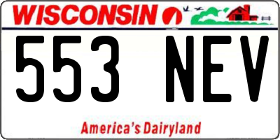WI license plate 553NEV