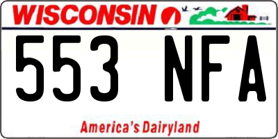 WI license plate 553NFA