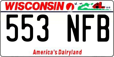 WI license plate 553NFB