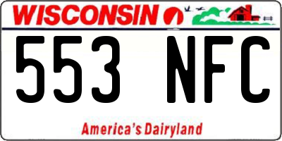 WI license plate 553NFC
