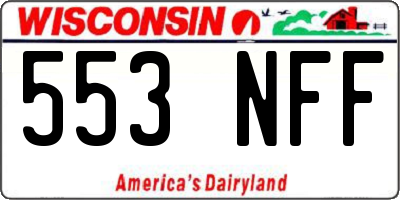 WI license plate 553NFF