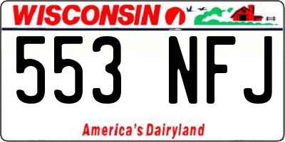 WI license plate 553NFJ