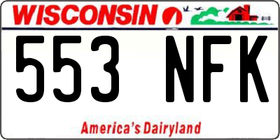 WI license plate 553NFK