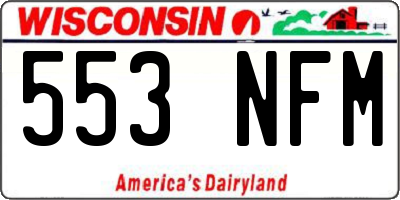 WI license plate 553NFM
