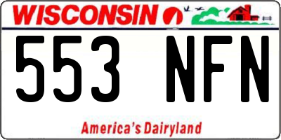 WI license plate 553NFN