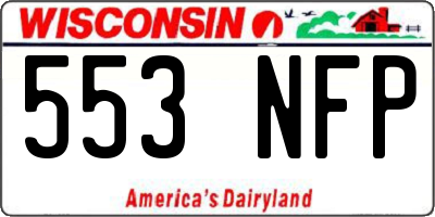 WI license plate 553NFP