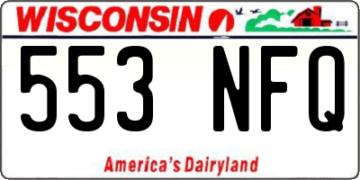 WI license plate 553NFQ