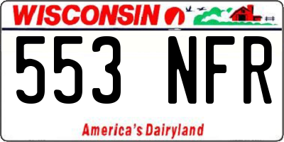 WI license plate 553NFR