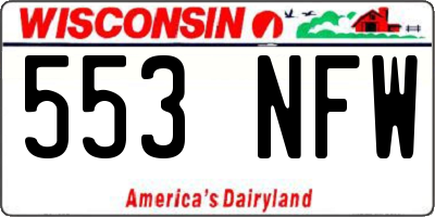 WI license plate 553NFW