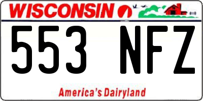 WI license plate 553NFZ