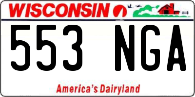WI license plate 553NGA