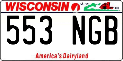 WI license plate 553NGB