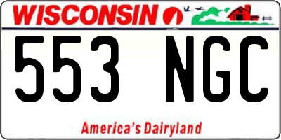 WI license plate 553NGC