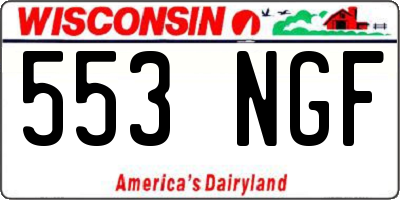 WI license plate 553NGF