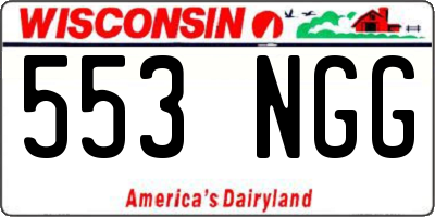 WI license plate 553NGG