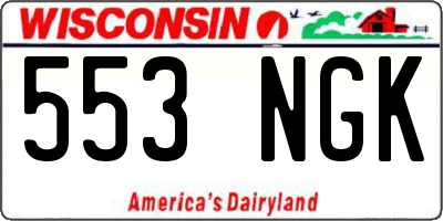 WI license plate 553NGK