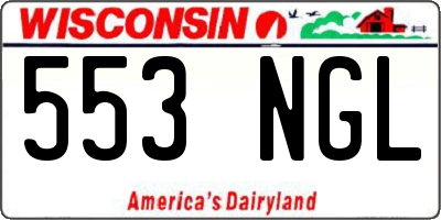WI license plate 553NGL