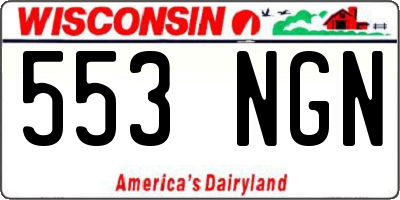 WI license plate 553NGN