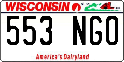 WI license plate 553NGO