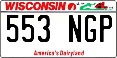 WI license plate 553NGP