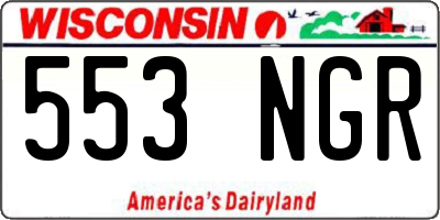 WI license plate 553NGR
