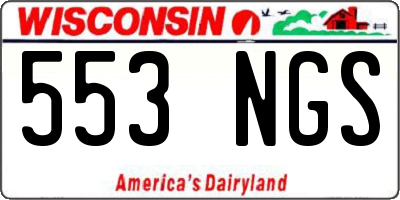WI license plate 553NGS