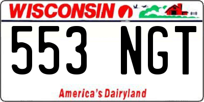 WI license plate 553NGT