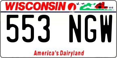 WI license plate 553NGW