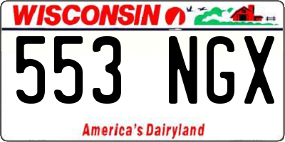 WI license plate 553NGX