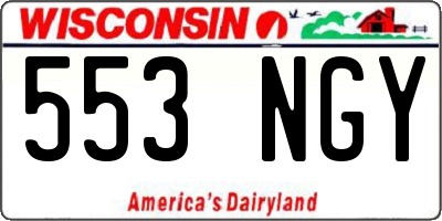 WI license plate 553NGY