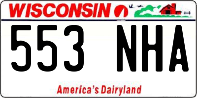 WI license plate 553NHA