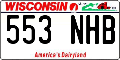 WI license plate 553NHB