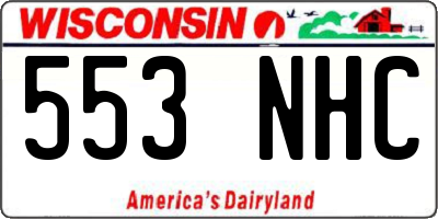 WI license plate 553NHC