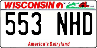 WI license plate 553NHD